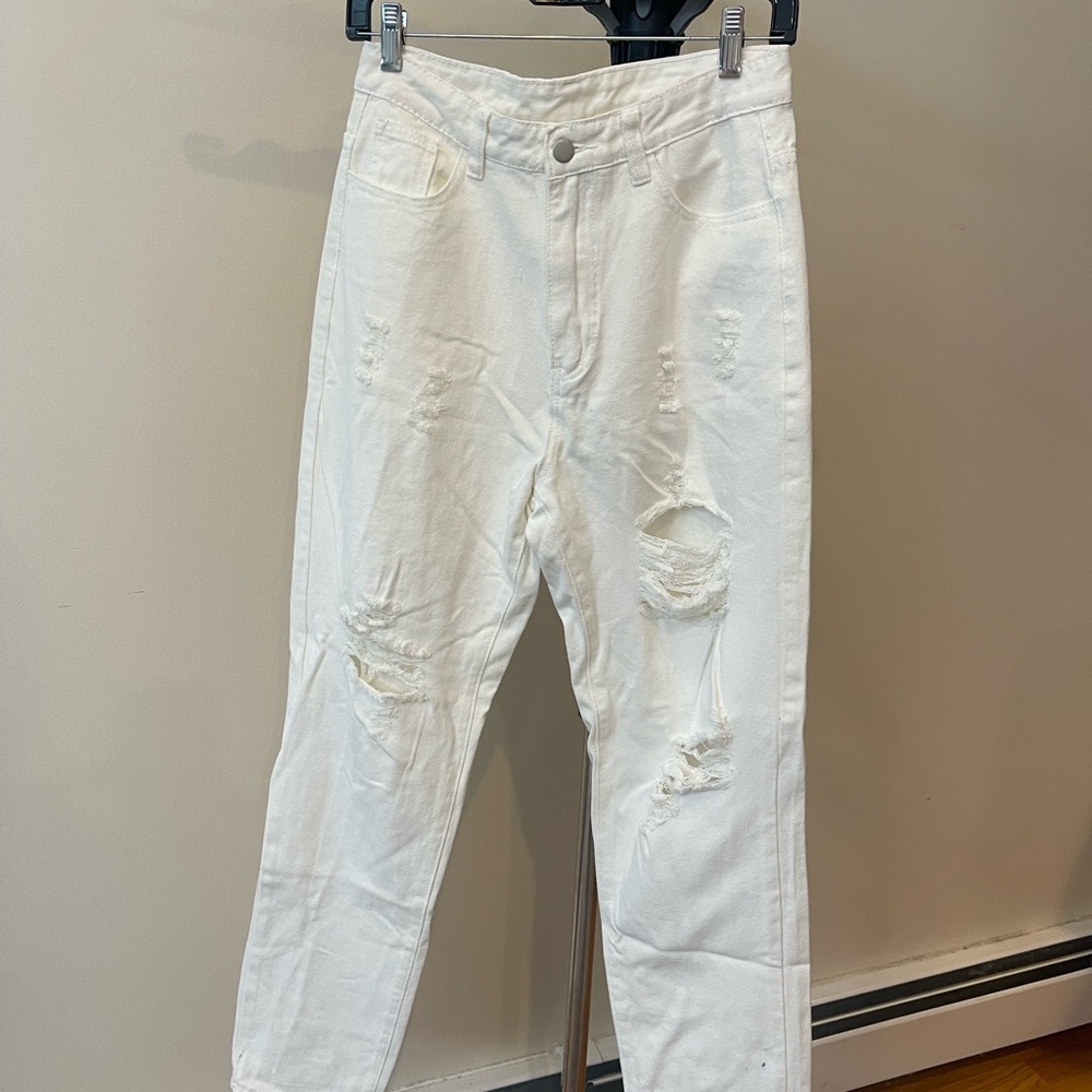 SHEIN Off-White Casual Pants